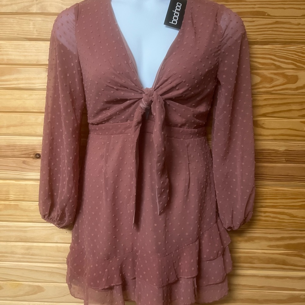 Boohoo Dusty Rose Mini Dress